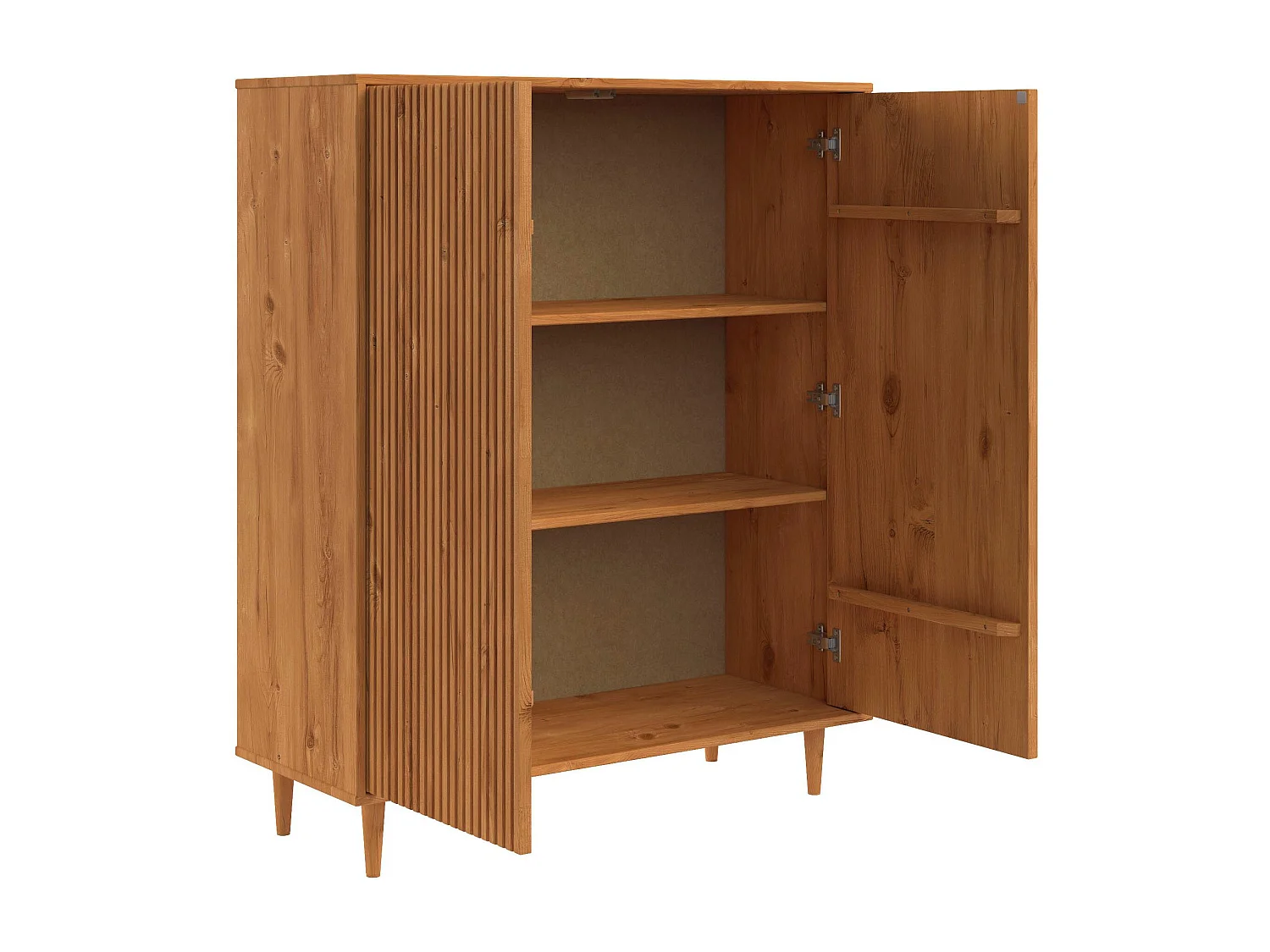 Jerzy | Buffet haut avec 2 portes en cire teintée pin