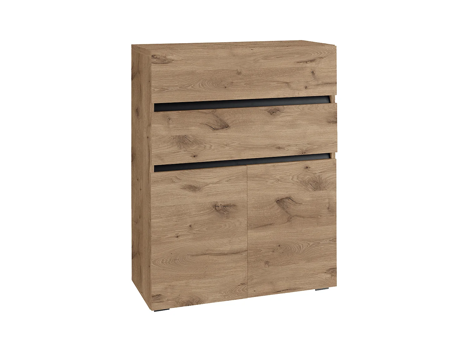 Wisla -Badkamerkast met 2 deuren en 2 laden in eiken look