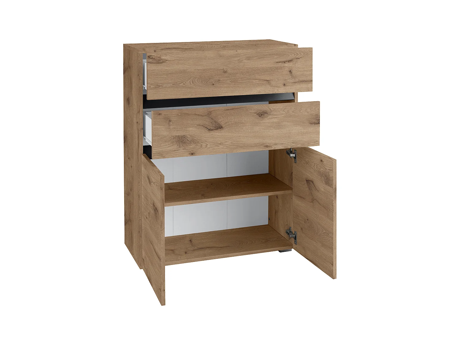 Wisla -Badkamerkast met 2 deuren en 2 laden in eiken look