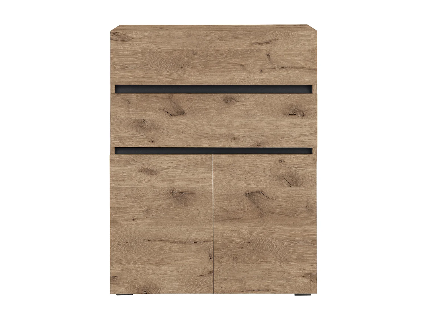 Wisla -Badkamerkast met 2 deuren en 2 laden in eiken look