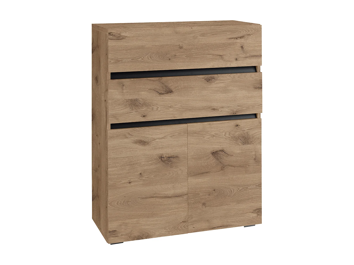 Wisla -Badkamerkast met 2 deuren en 2 laden in eiken look