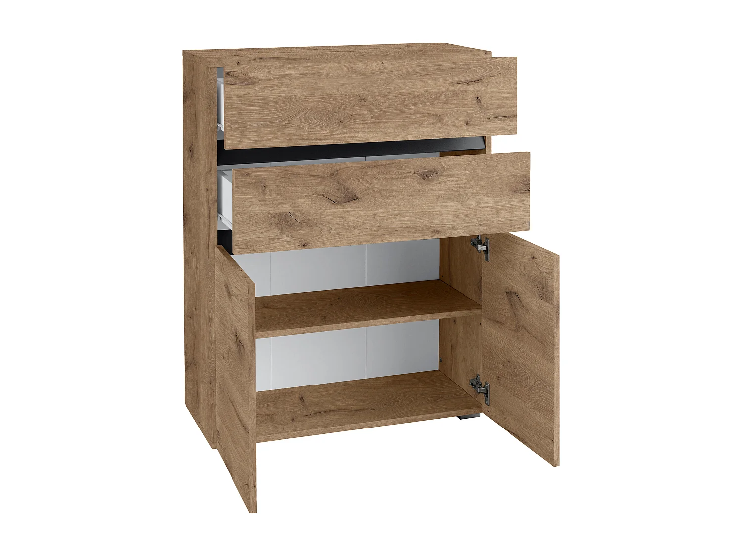 Wisla -Badkamerkast met 2 deuren en 2 laden in eiken look