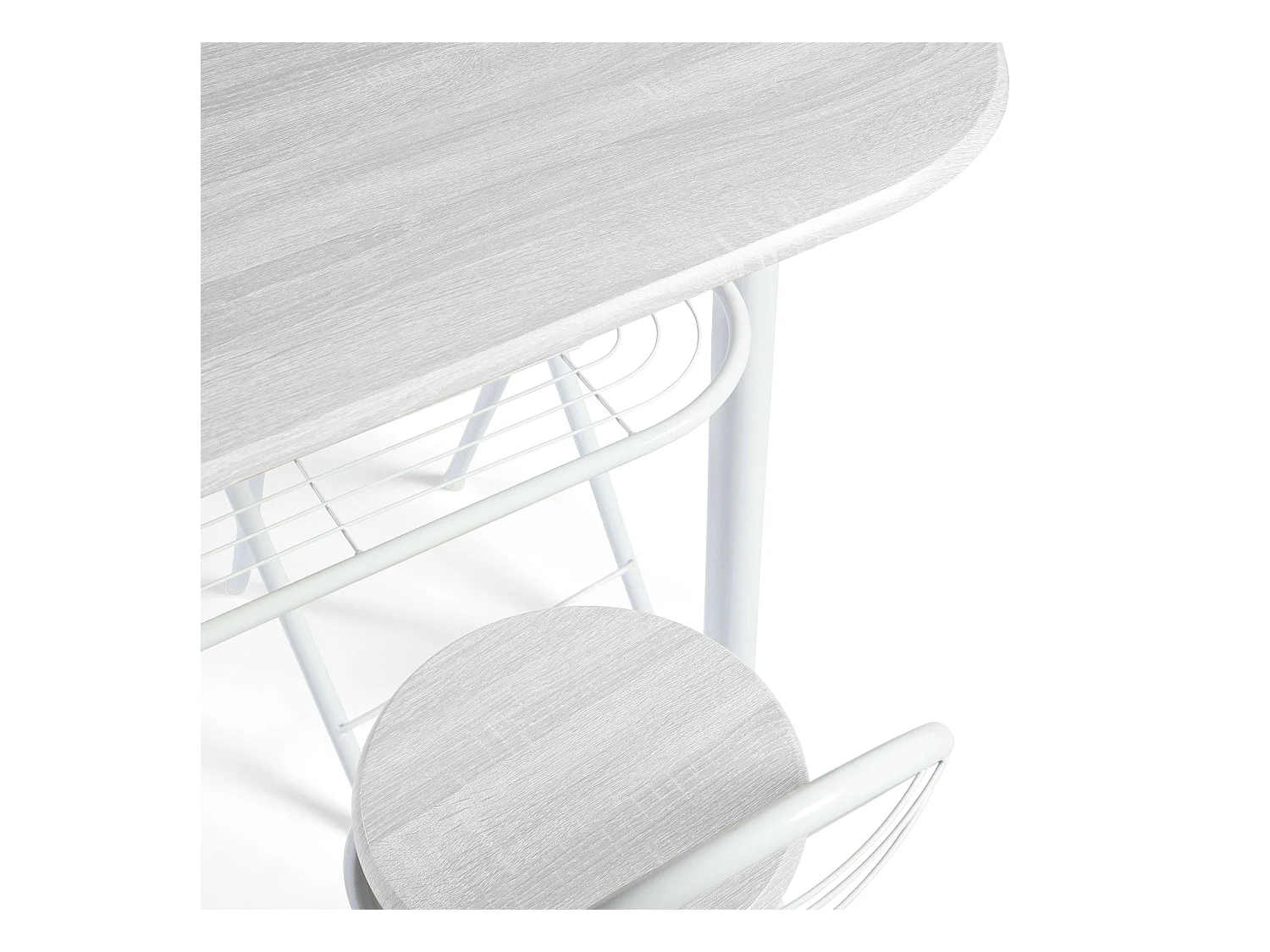 Ensemble table et 2 tabourets pliants, bar de cuisine, blanc, 40x87,5x120 cm