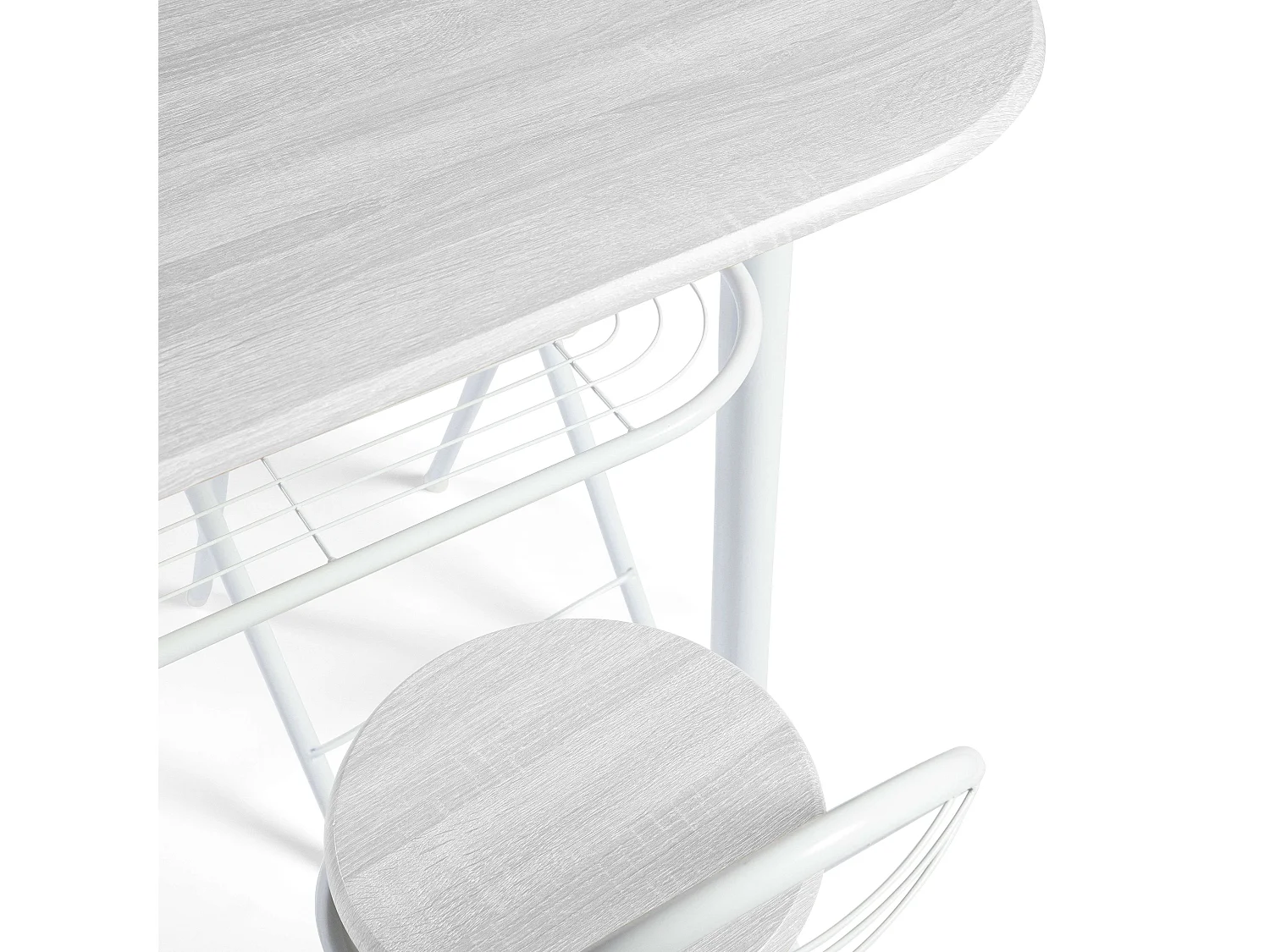 Ensemble table et 2 tabourets pliants, bar de cuisine, blanc, 40x87,5x120 cm