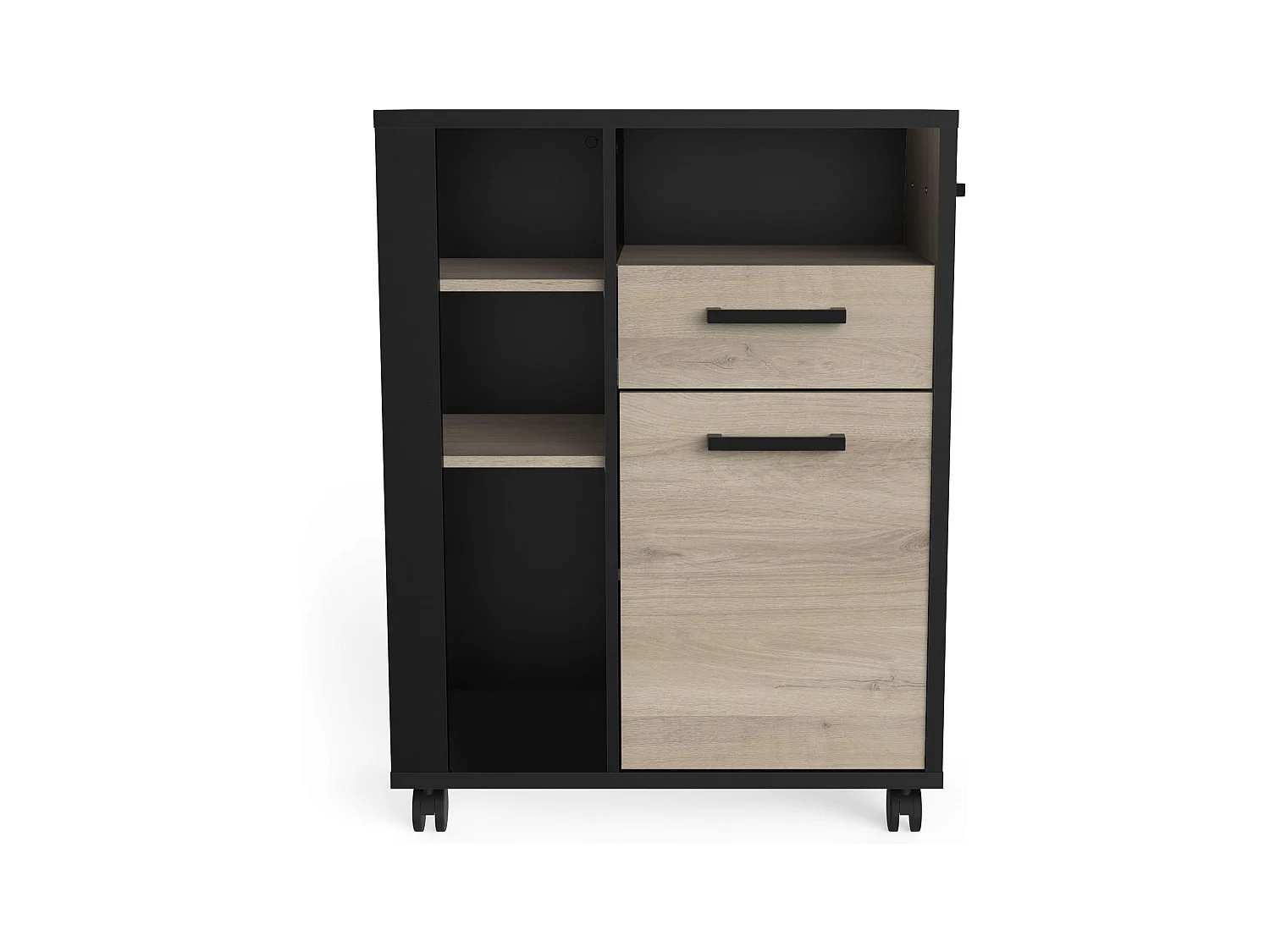 Mueble Auxiliar Industrial Con Ruedas Cocina Roble Krokberg 72x88 cm