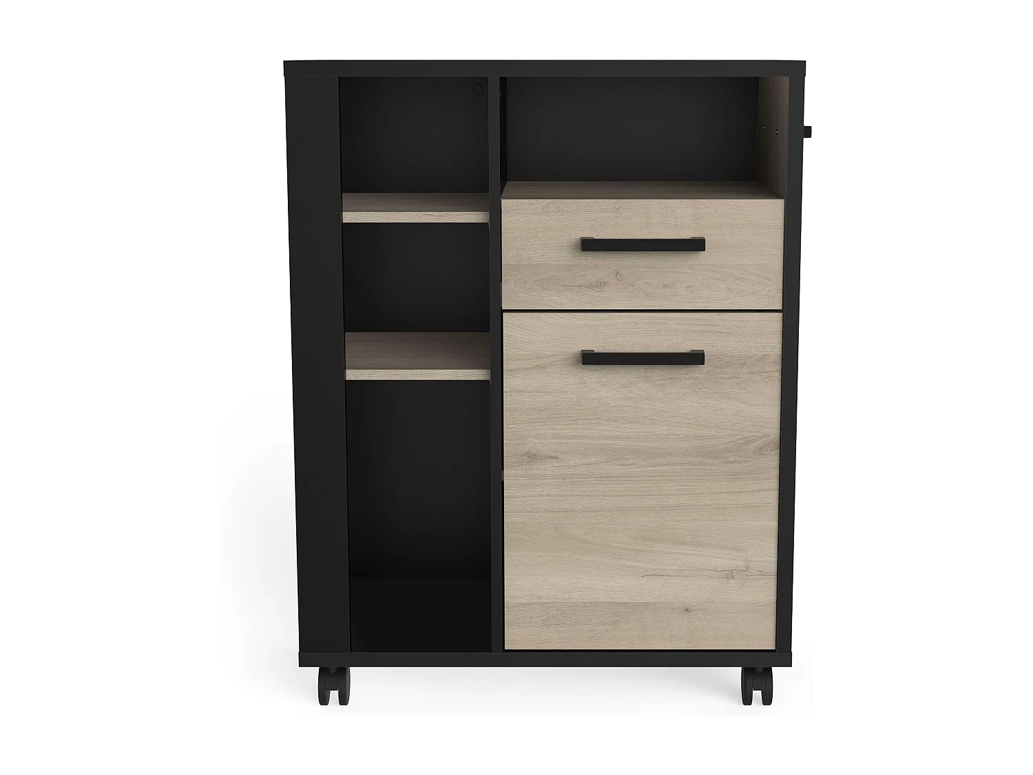 Mueble Auxiliar Industrial Con Ruedas Cocina Roble Krokberg 72x88 cm