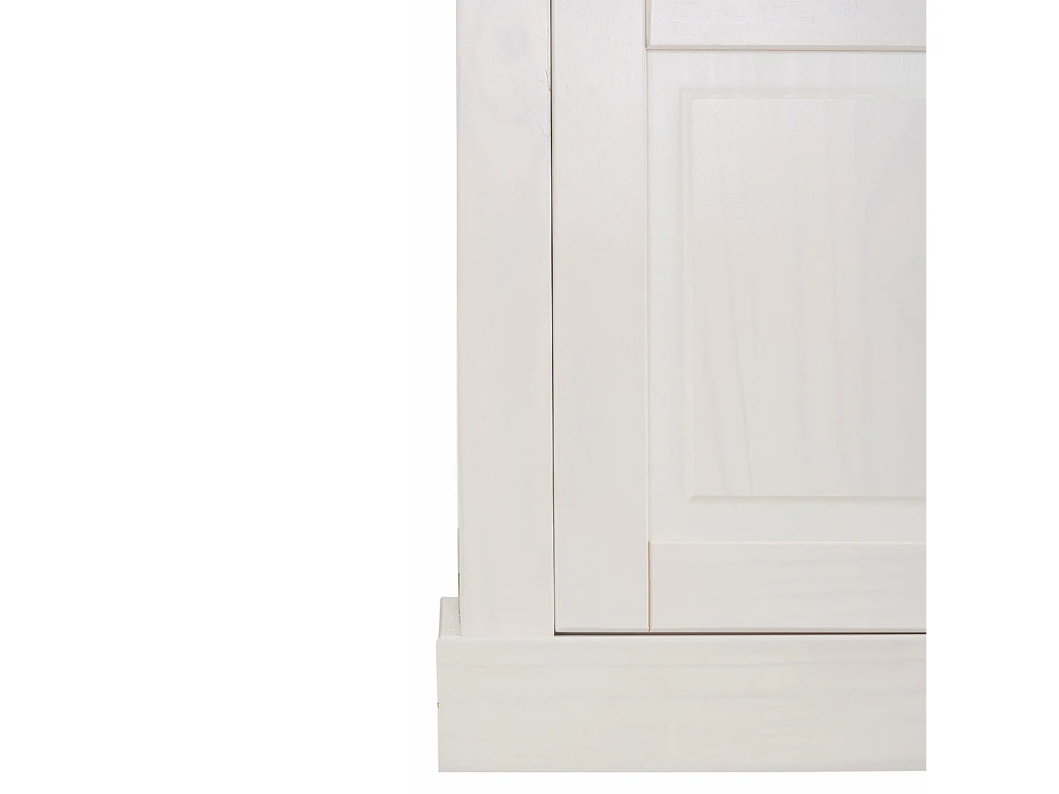 Selma|Buffet avec 3 portes et 3 tiroirs en effet pin teinté blanc