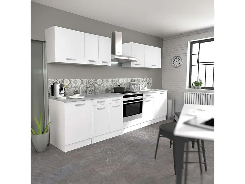 Cocina Completa Eko Blanco 5 Módulos Aéreos 6 Bajos (SIN Mueble Campana)