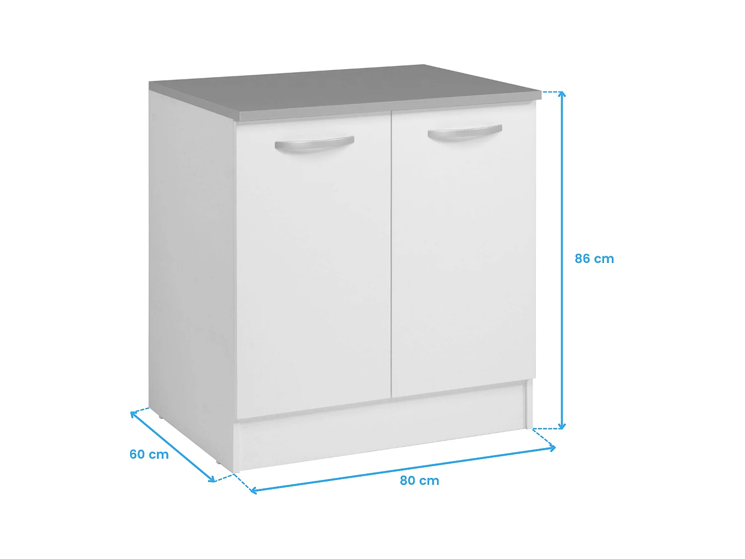 Cocina modular blanco Eko melamina con encimera 6 módulos 180 cm ancho