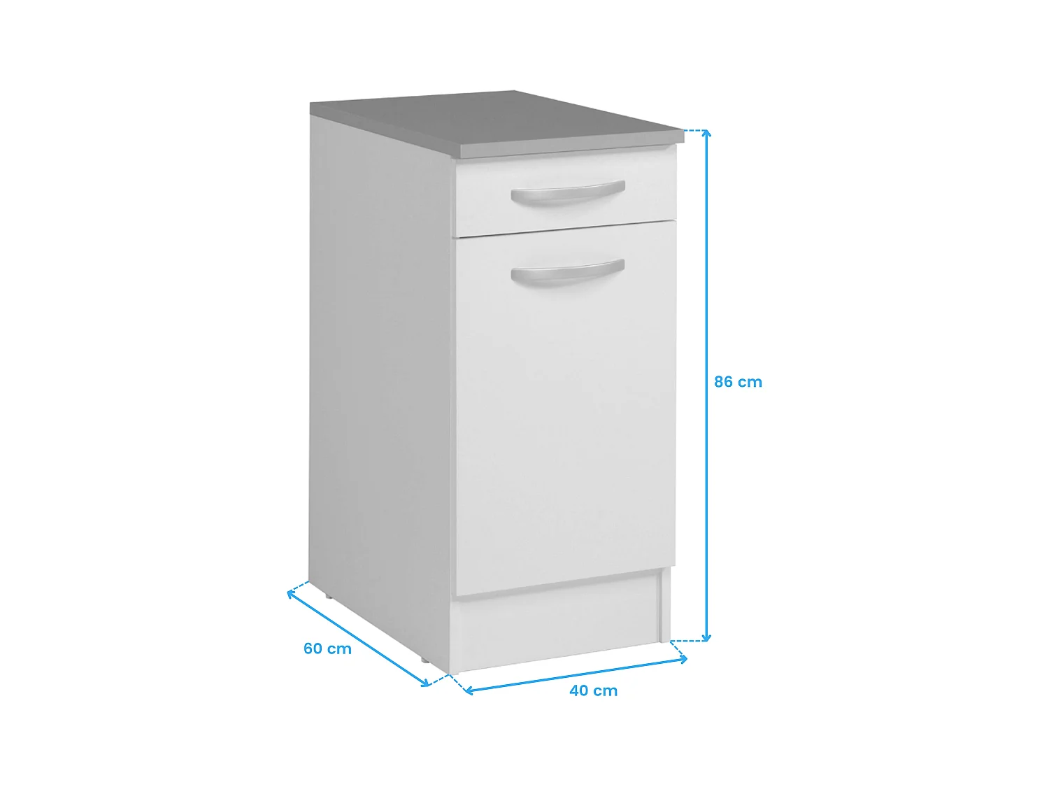 Cocina modular blanco Eko melamina con encimera 6 módulos 180 cm ancho