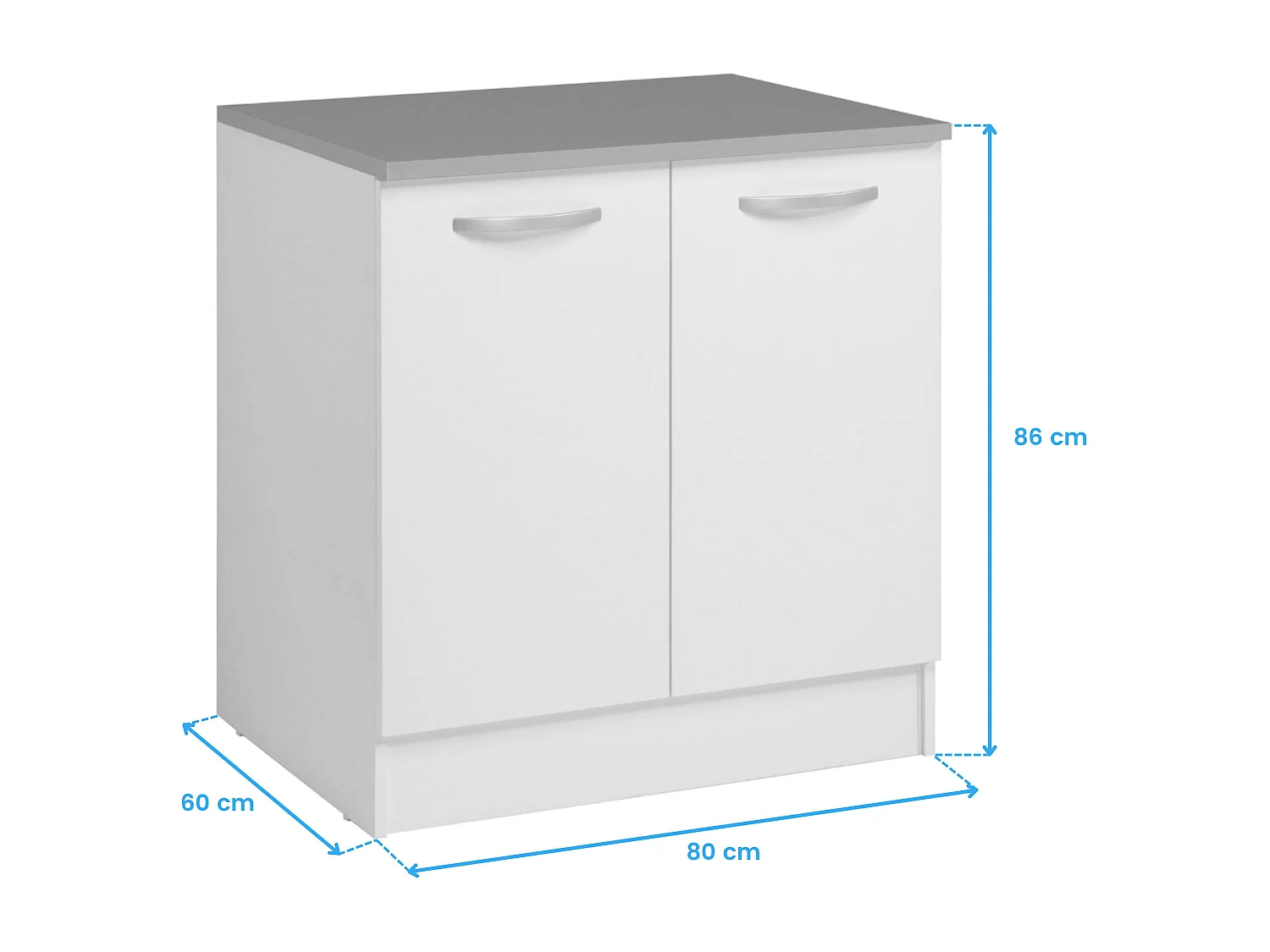 Cocina modular blanco Eko melamina con encimera 6 módulos 180 cm ancho