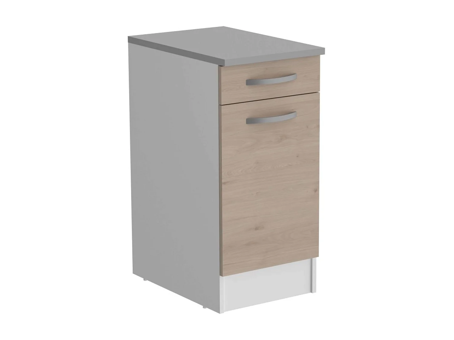 Pack Cocina Eko en Madera Claro-Blanco 8 Módulos (Aéreos y Bajos)