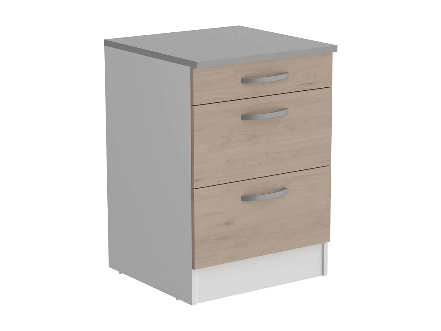 Pack Cocina Eko en Madera Claro-Blanco 8 Módulos (Aéreos y Bajos)
