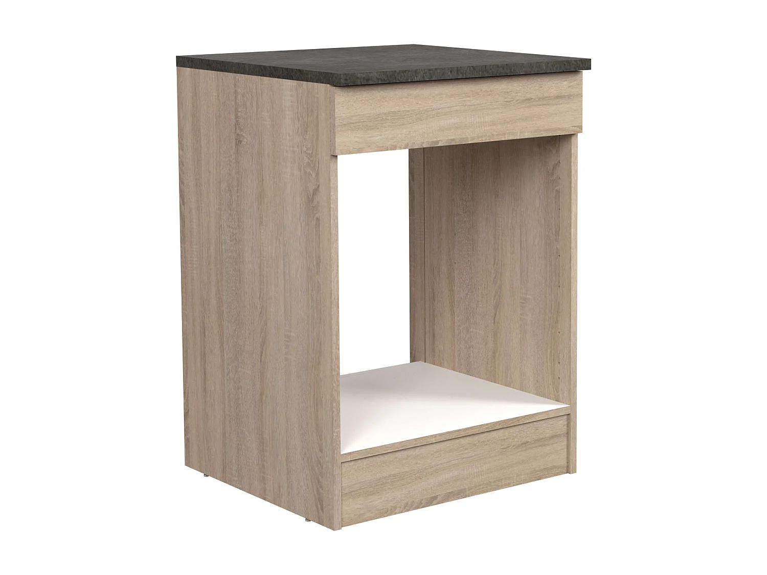 Pack cocina modular Arko madera claro/negro (3 mod. bajos 2 altos) melamina 200 cm