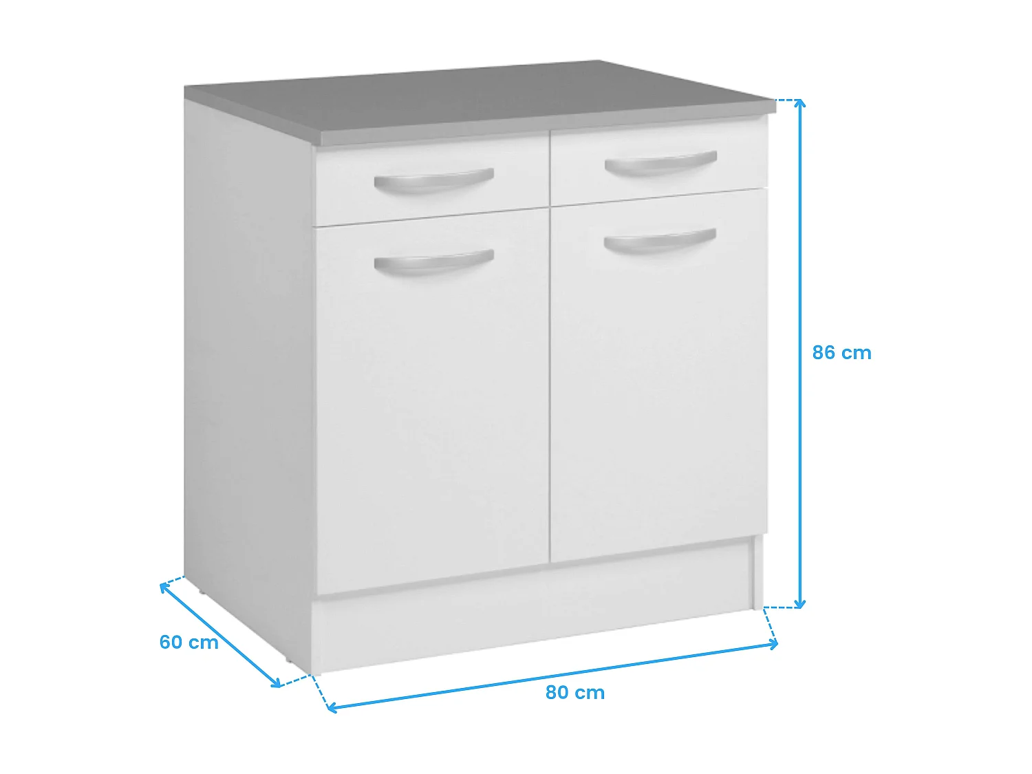 Cocina Eko Contemporánea Blanca con 4 Módulos Aéreos y 5 Bajos (SIN Campana)