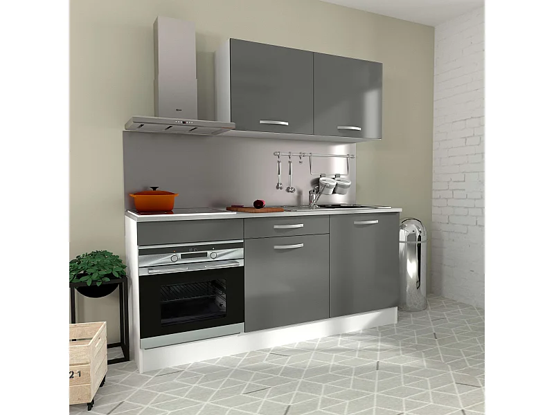 Cocina Modular Block Eko Blanco Gris 180 cm