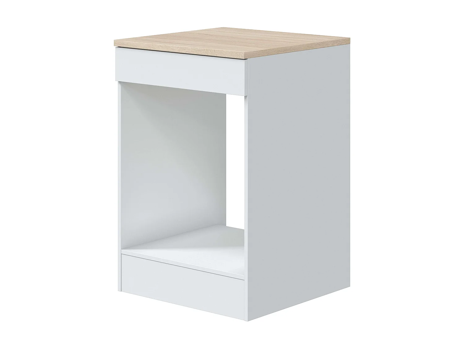 Pack Muebles Cocina Kira 10 Módulos Nórdico Blanco Brillo Roble Canadian