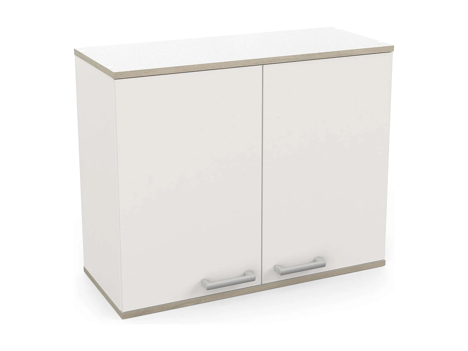 Cocina modular 2 armarios superiores y módulo inferior blanco mate