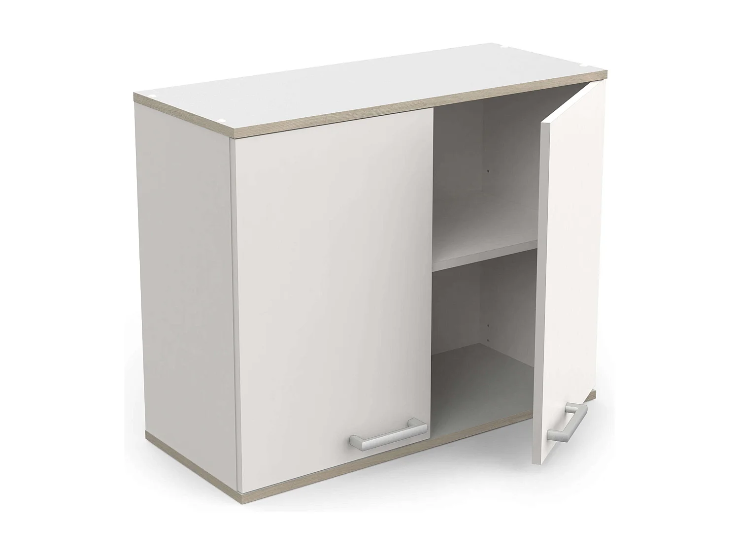 Cocina modular 2 armarios superiores y módulo inferior blanco mate