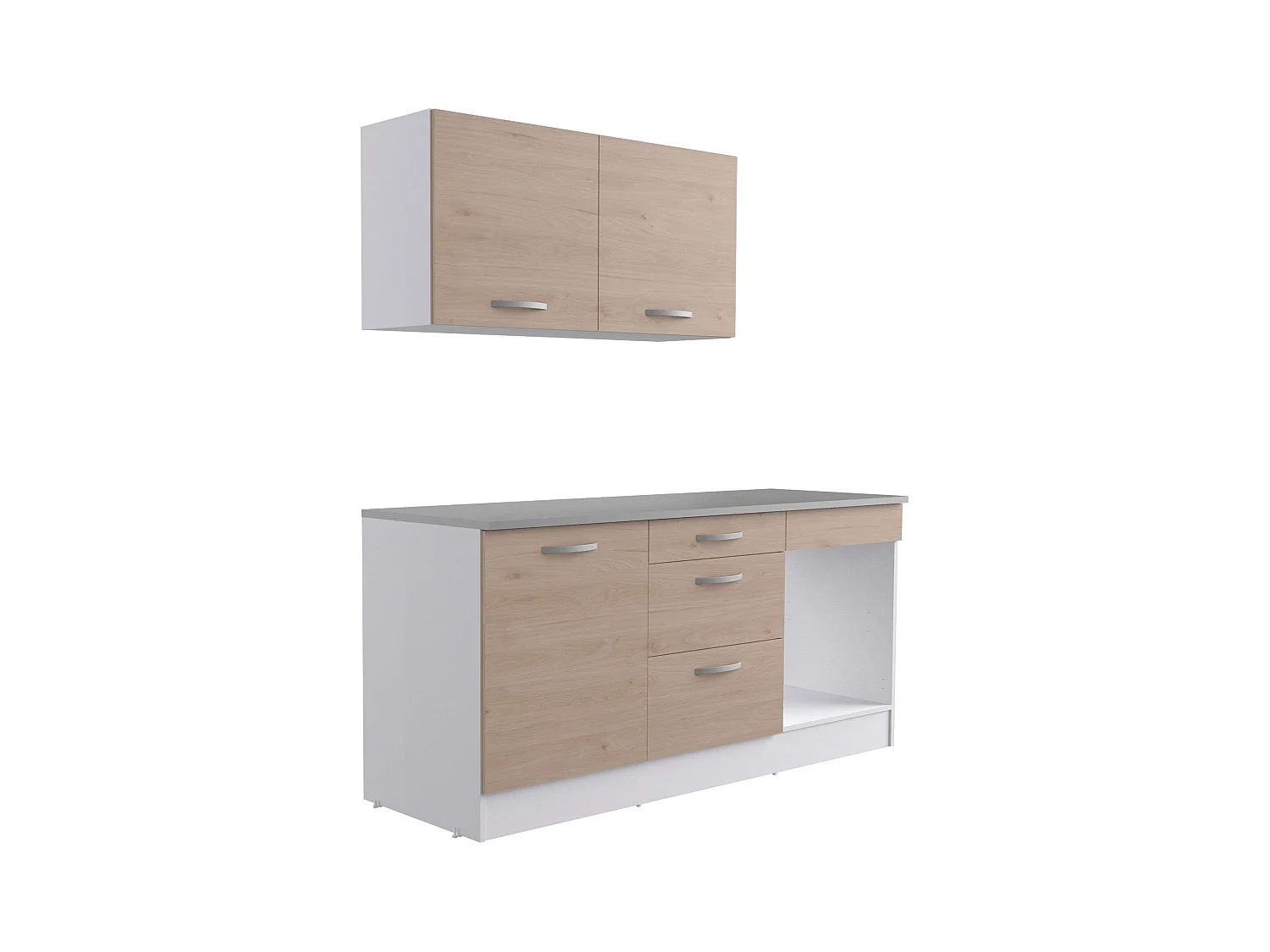 Cocina Modular Eko Completa Reversible Roble Jackson 180 cm