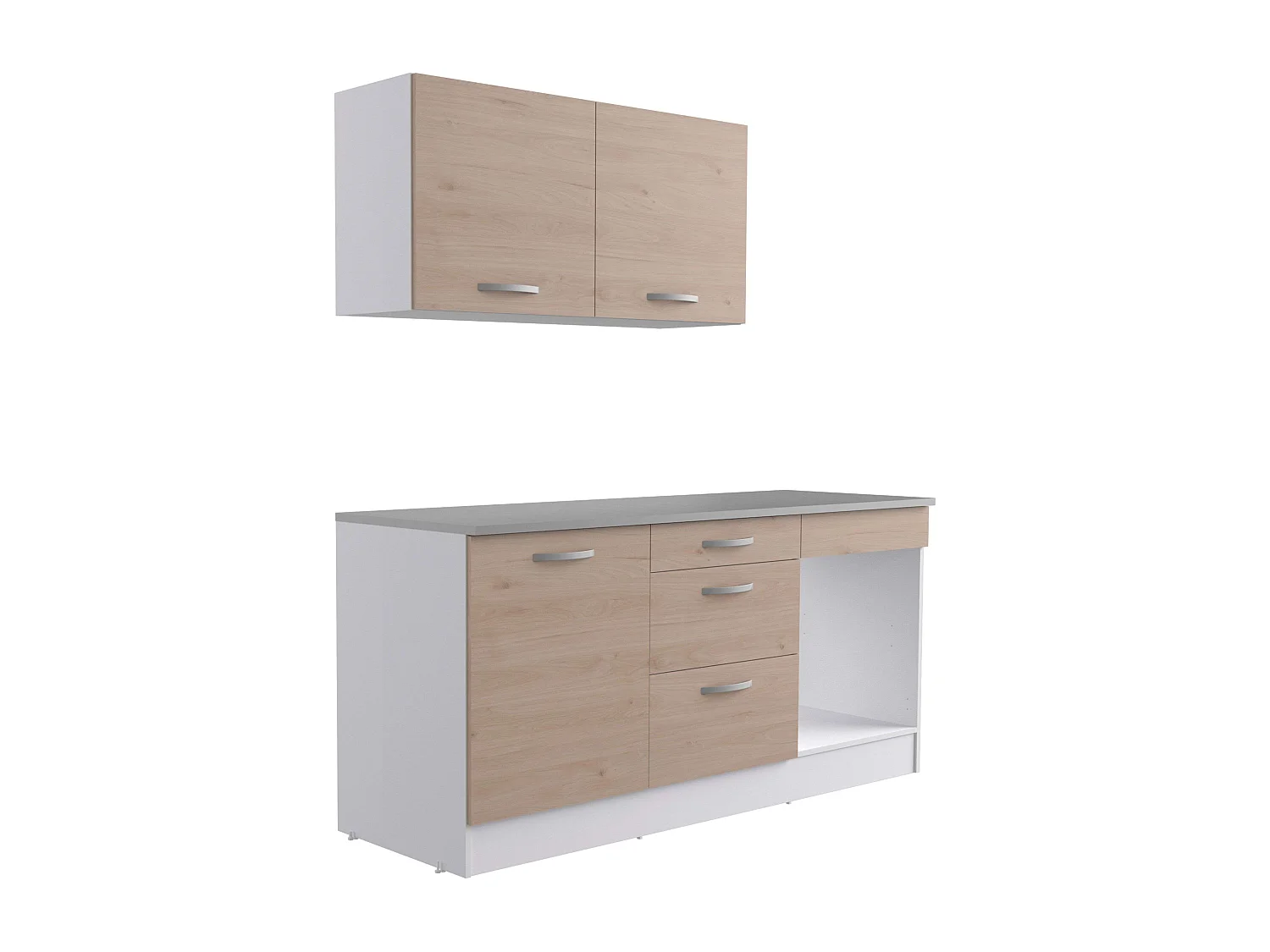 Cocina Modular Eko Completa Reversible Roble Jackson 180 cm