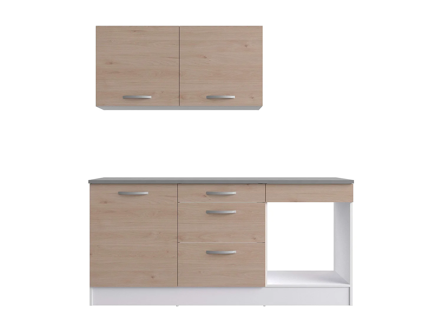 Cocina Modular Eko Completa Reversible Roble Jackson 180 cm