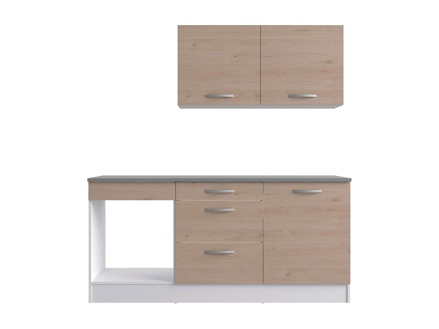 Cocina Modular Eko Completa Reversible Roble Jackson 180 cm