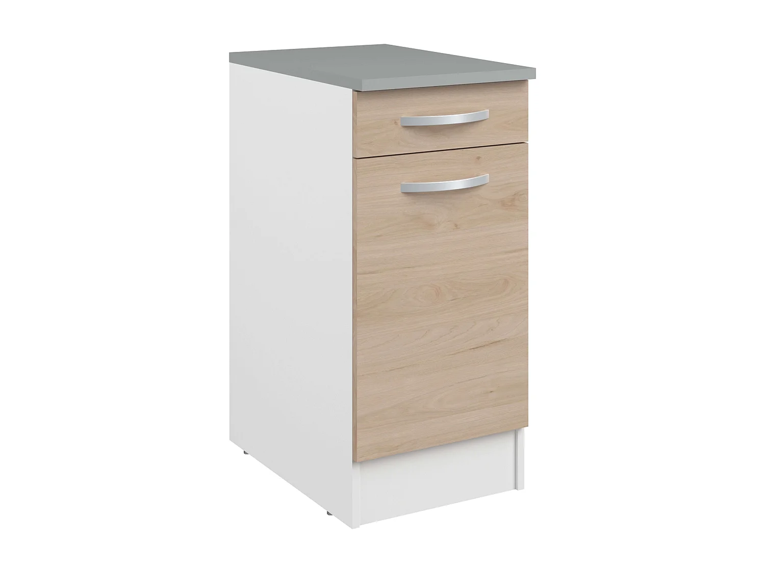 Pack Muebles Cocina Eko Modular Roble y Blanco 4 Mod. Altos, 5 Inferiores, 60cm