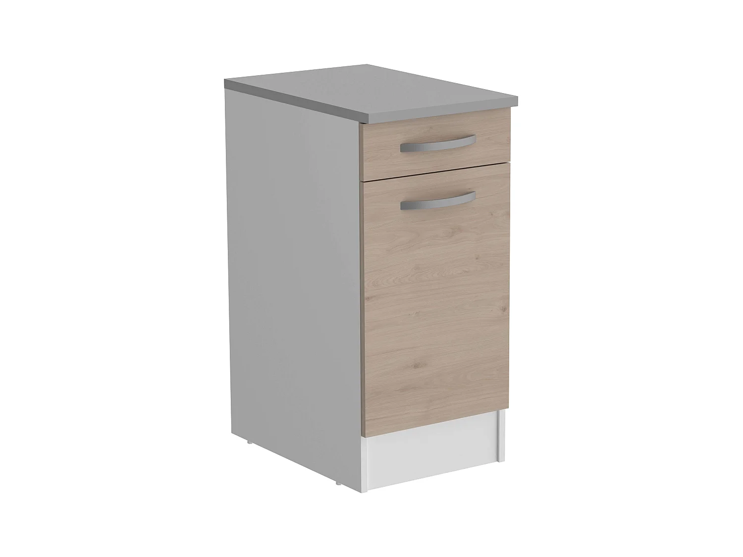 Pack Muebles Cocina Eko Moderno Blanco Mate/Roble Jackson Fregadero Horno