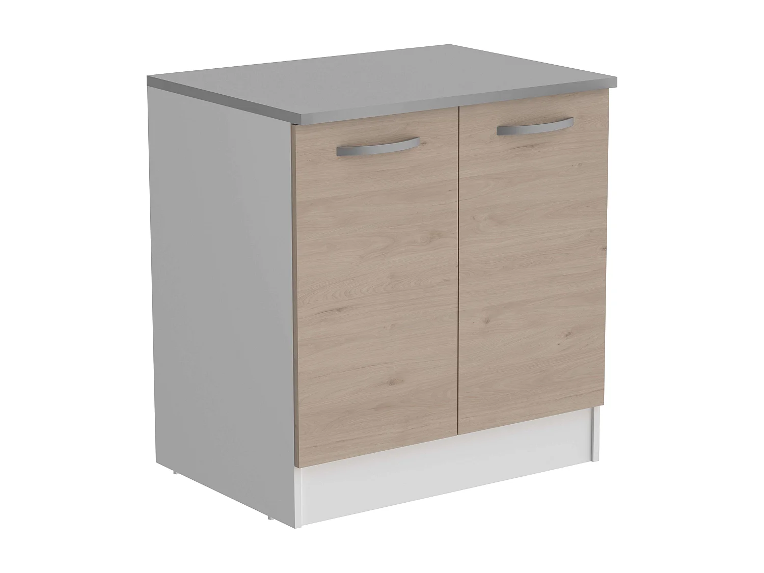 Pack Muebles Cocina Eko Moderno Blanco Mate/Roble Jackson Fregadero Horno