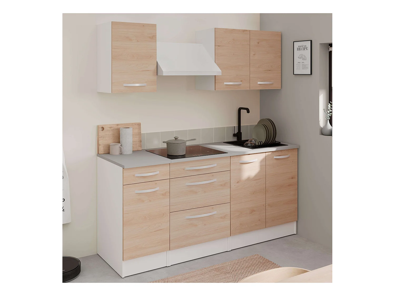 Cocina Modular Eko 5 Muebles Roble Jackson/Blanco 180cm