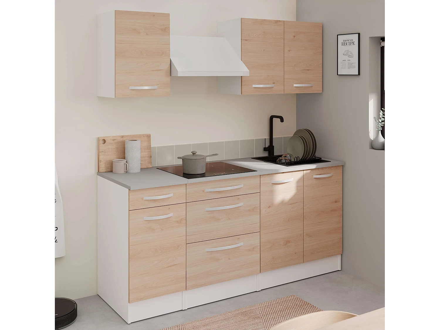 Cocina Modular Eko 5 Muebles Roble Jackson/Blanco 180cm