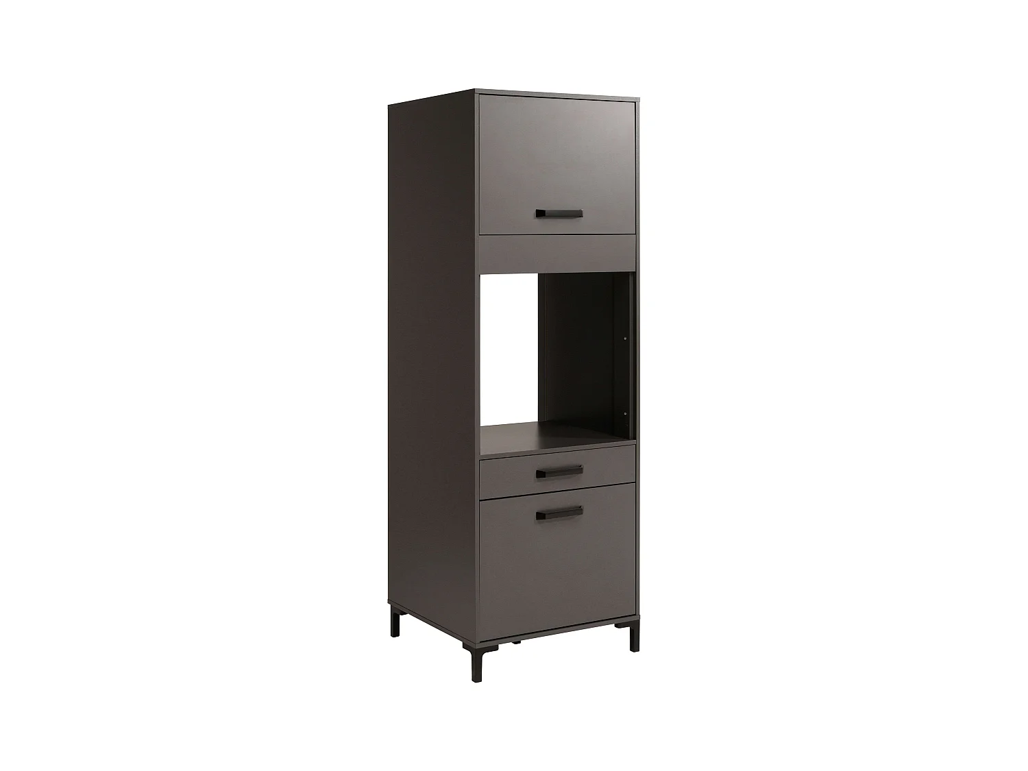 Columna Horno Cocina Smoke Industrial Gris con 1 Cajón y 2 Puertas 63x188x60cm