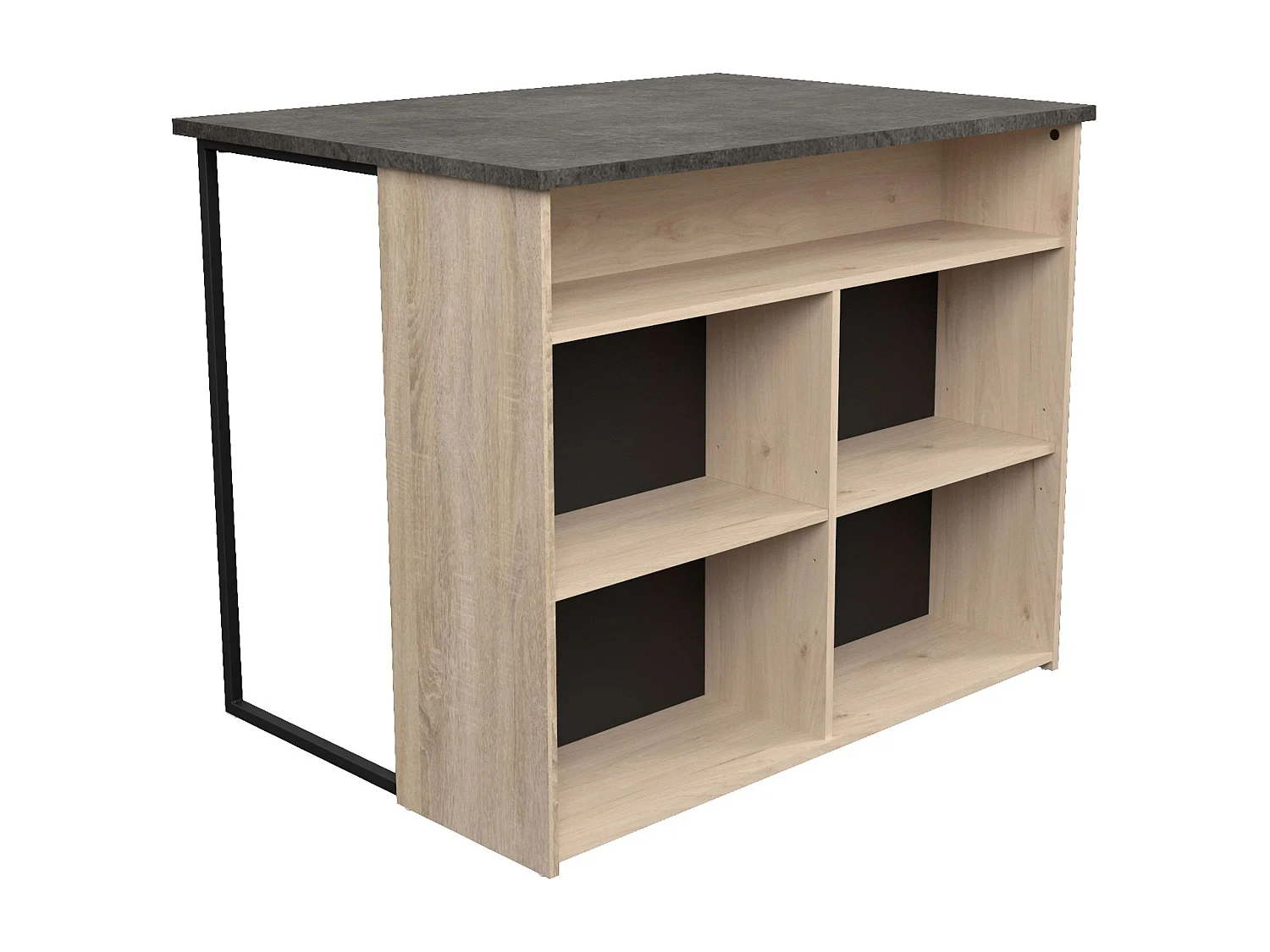 Isla cocina Arko 5 huecos roble áspero/negro 109.4x89.8x79.7 cm