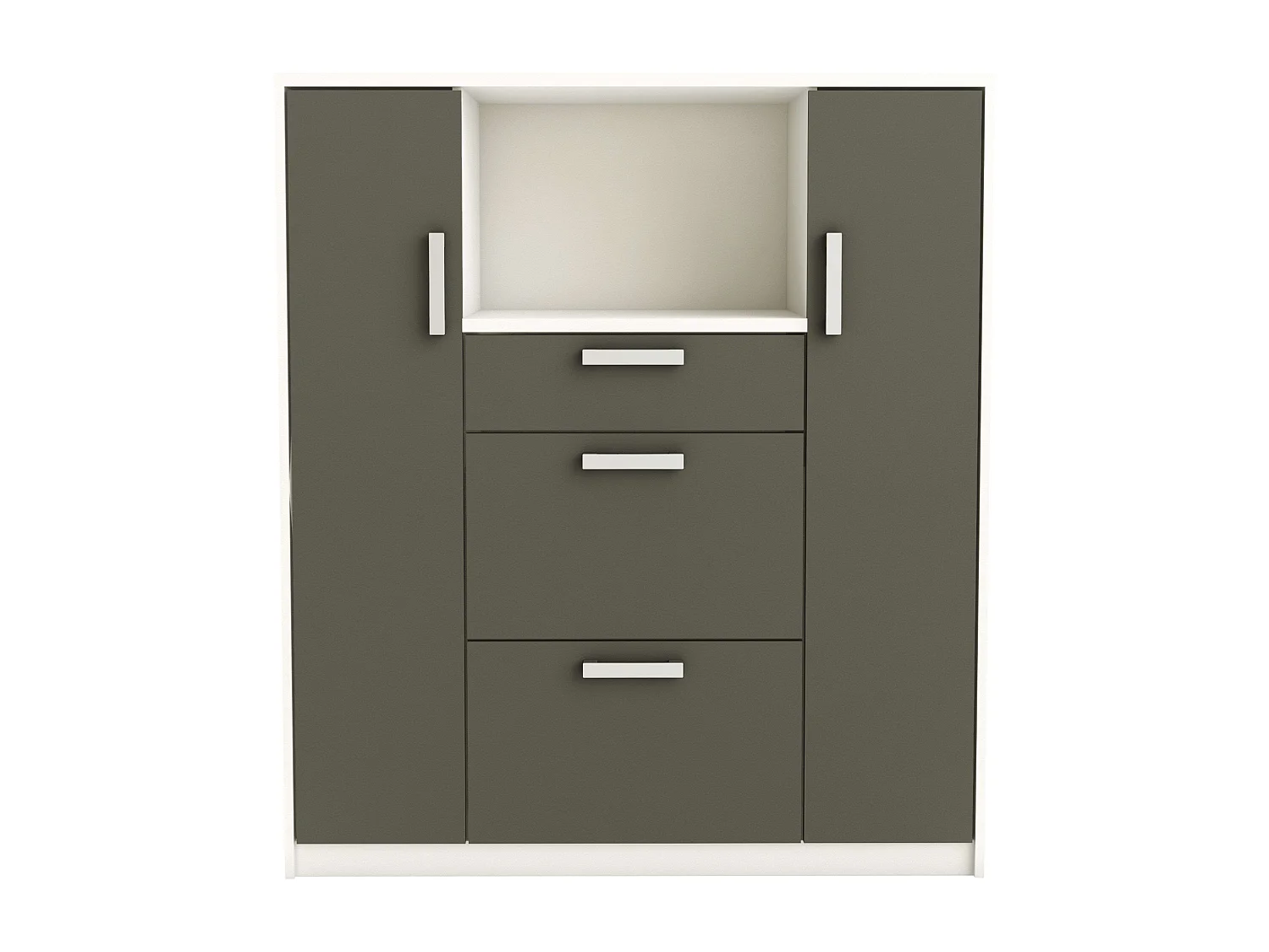 Mueble Microondas Flavor Blanco y Gris 116x132 cm