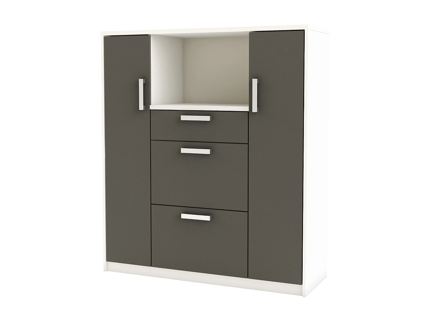 Mueble Microondas Flavor Blanco y Gris 116x132 cm