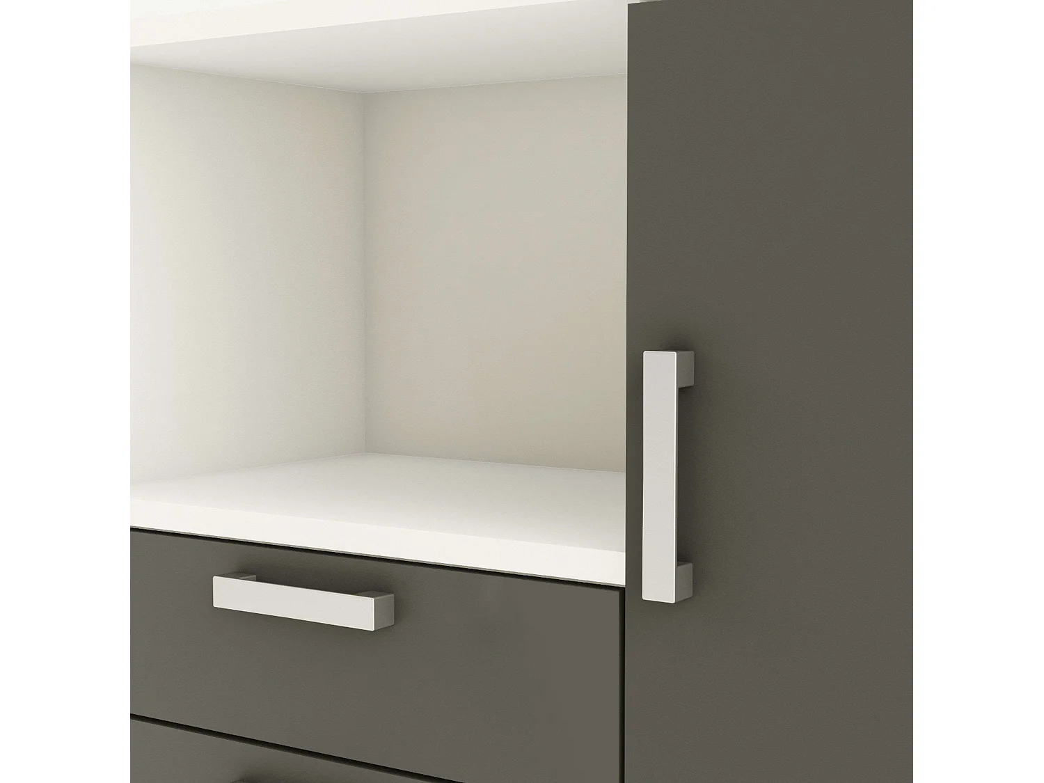 Mueble Microondas Flavor Blanco y Gris 116x132 cm
