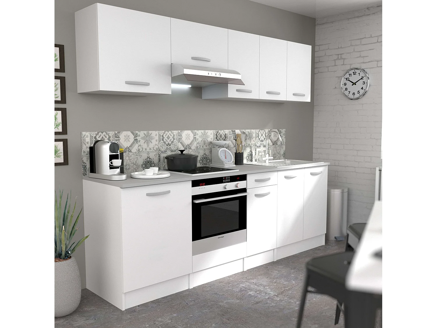 Módulo Inferior Cocina EKO 2 puertas Blanco Mate 80x60 cm