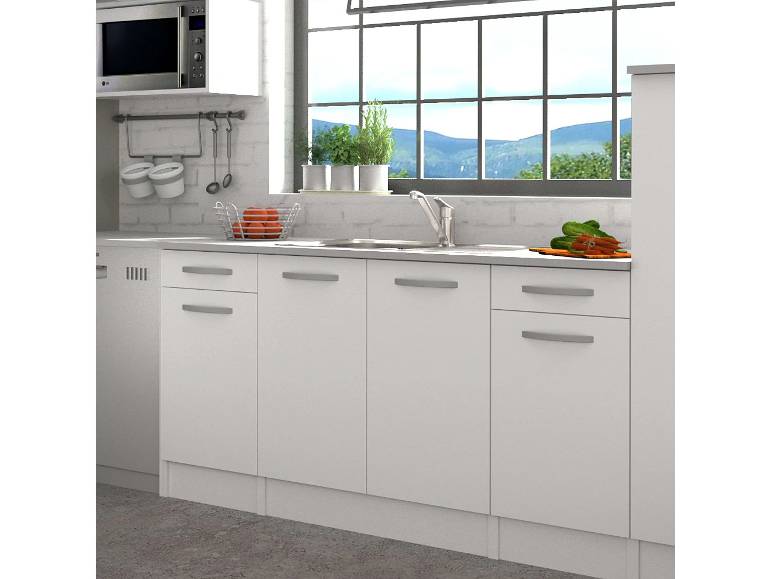 Módulo Inferior Cocina EKO 2 puertas Blanco Mate 80x60 cm