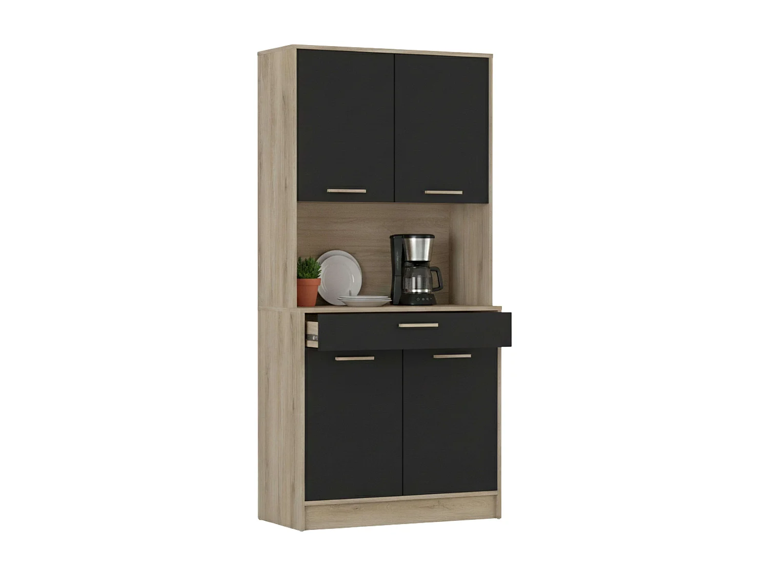 Meuble de cuisine Dolce 1 tiroir 4 placards Chêne noir 177 x 83 x 40 cm