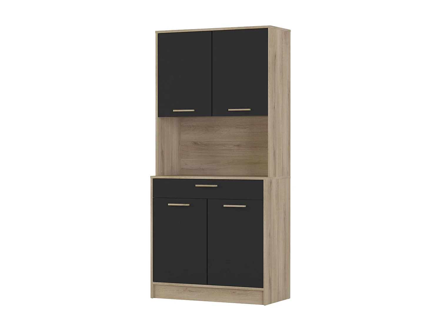 Meuble de cuisine Dolce 1 tiroir 4 placards Chêne noir 177 x 83 x 40 cm