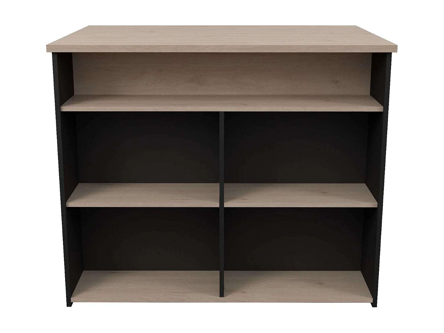Isla Cocina Buh Auxiliar Negro/Roble Jackson 109x90x80 cm