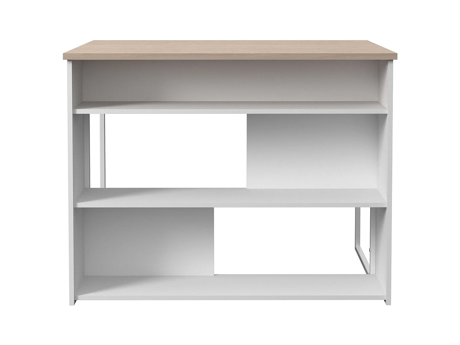 Table haute de cuisine Buh blanche et chêne Jackson 116 x 90 x 80 cm