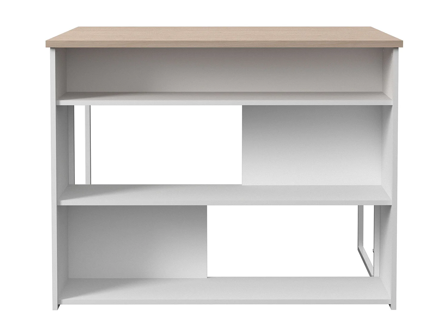 Mesa Alta Isla Cocina Buh Blanco y Roble Jackson 116x90x80 cm