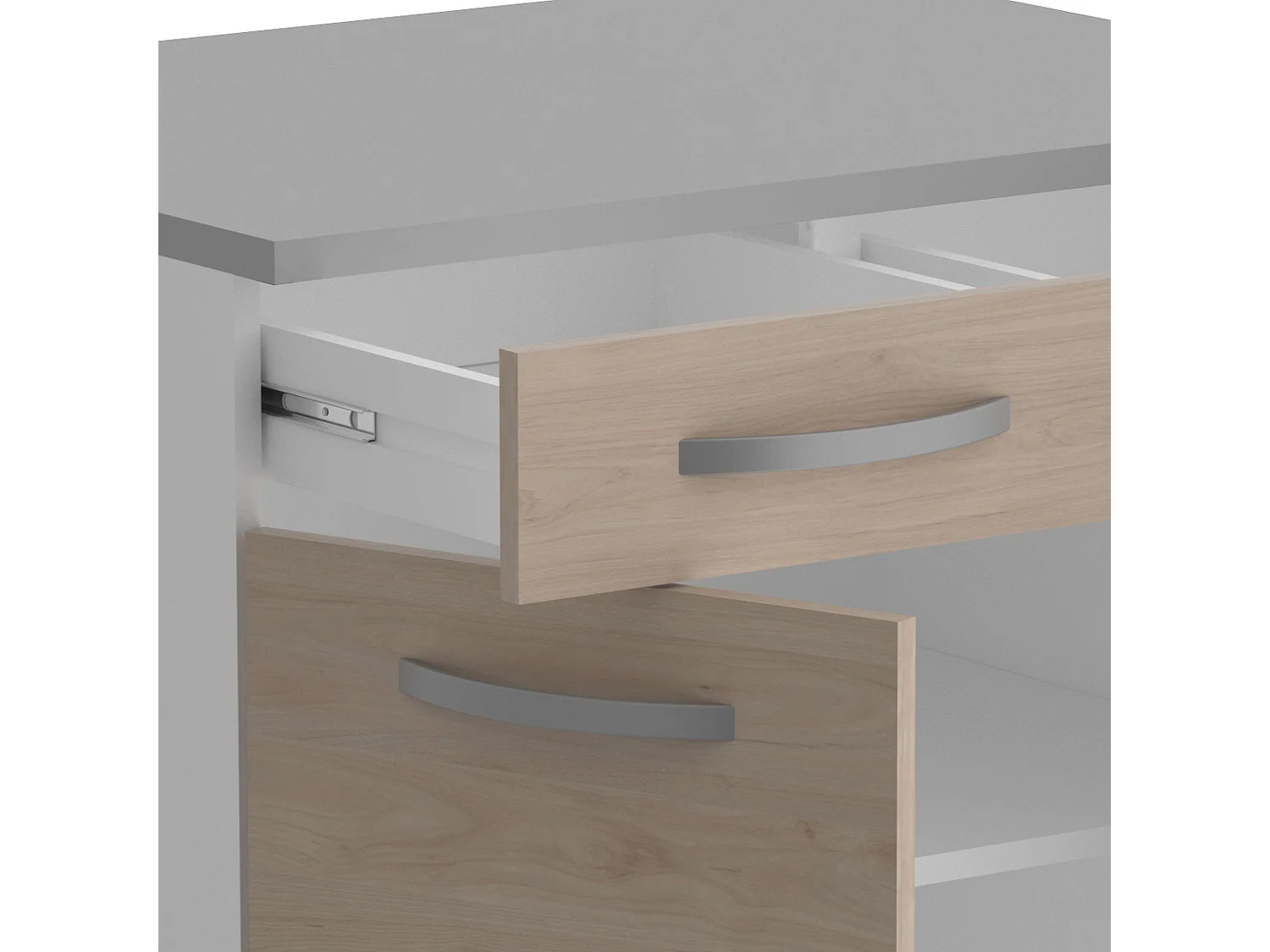 Módulo Cocina Inferior Eko 2 Puertas 2 Cajones Roble Jackson Blanco 80x60cm