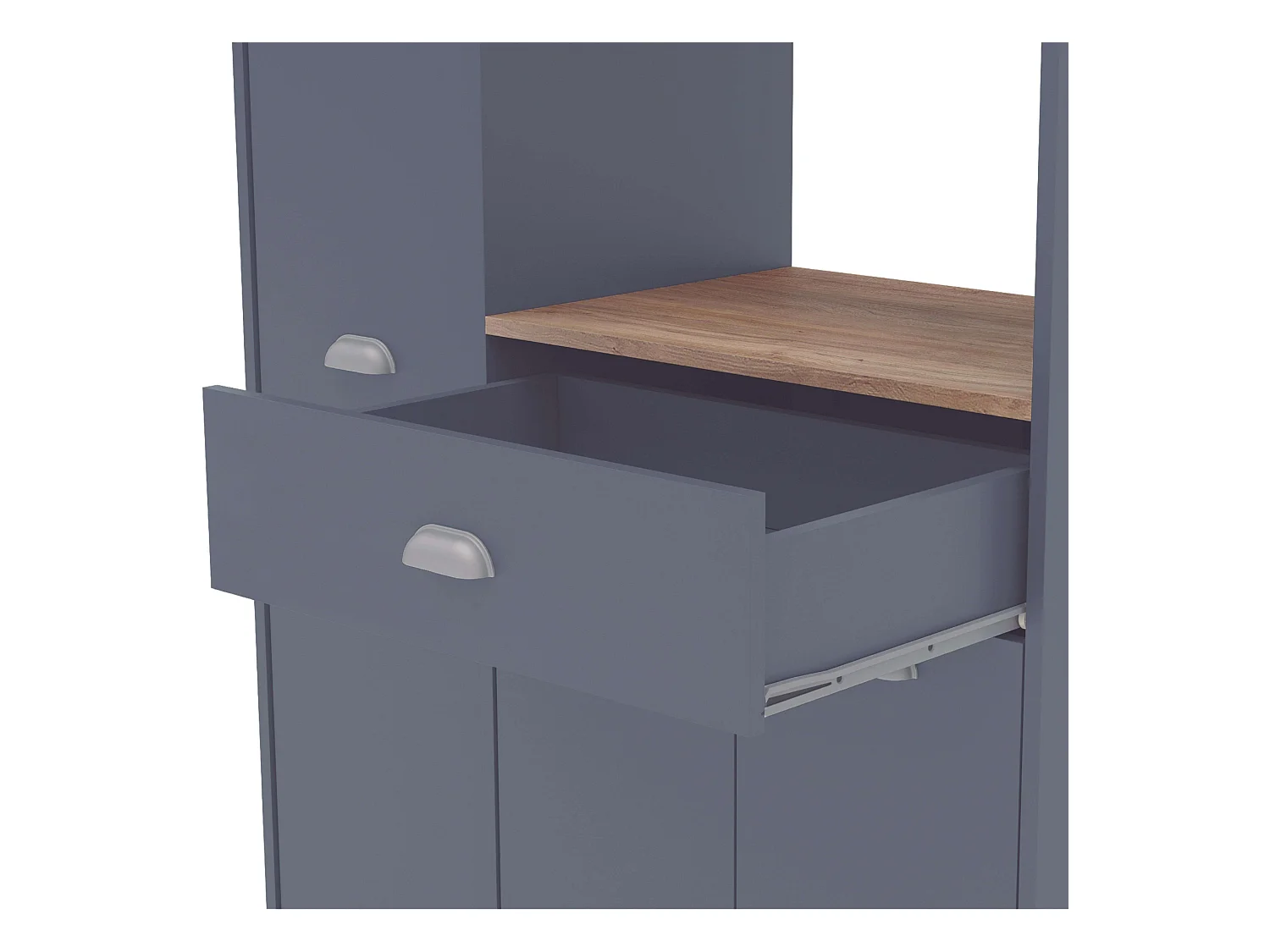 Buffet Asfeld Gris Grafito 3P 1C 180x90x40 cm Cocina