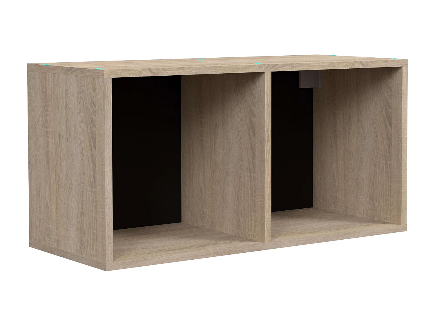 Module de cuisine supérieur Arko, 2 compartiments, bois clair/noir, 80x40x33,6 cm