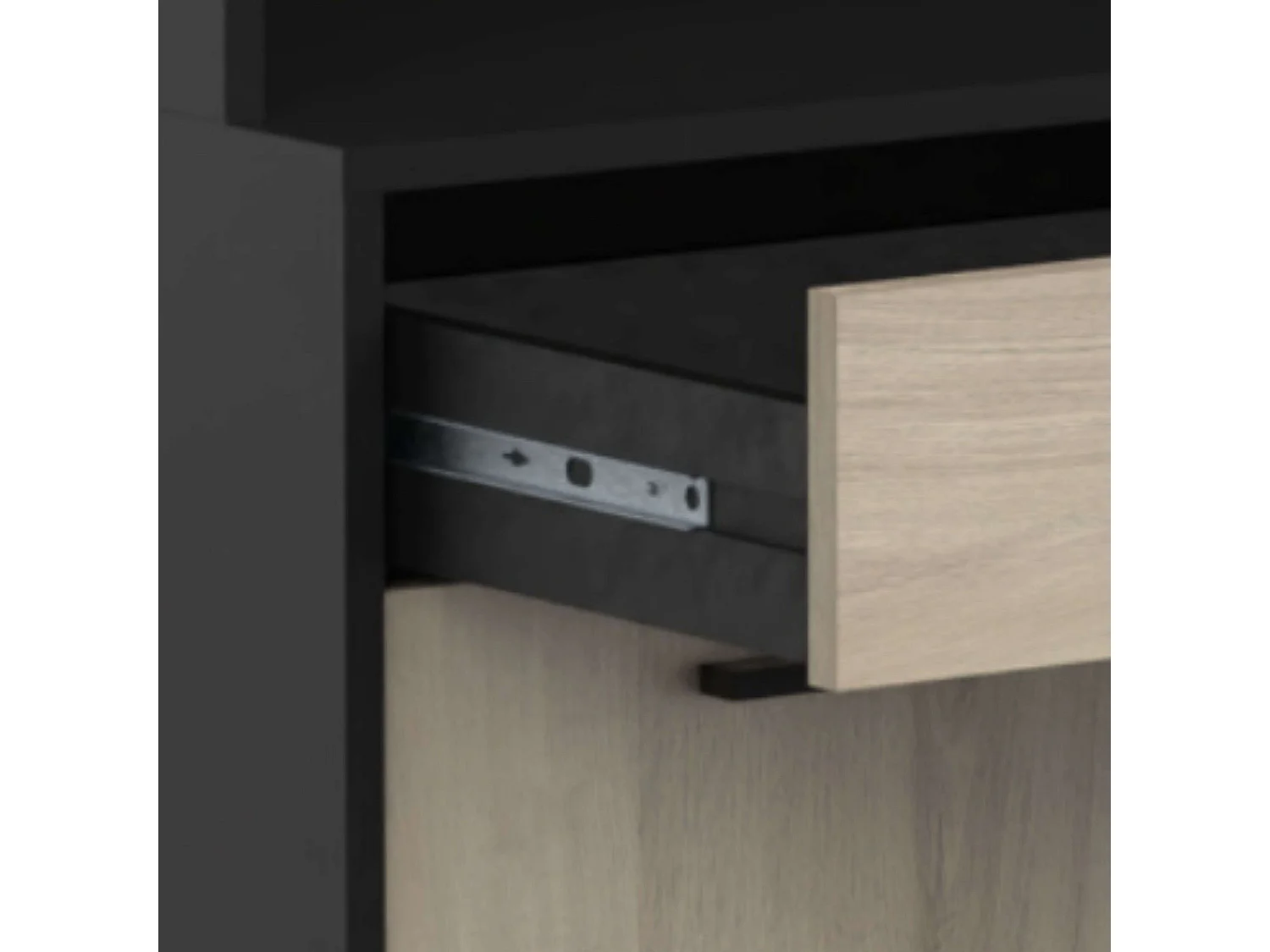 Buffet Cocina Napoli Puertas Abatibles Roble/Negro 84x177x40 cm