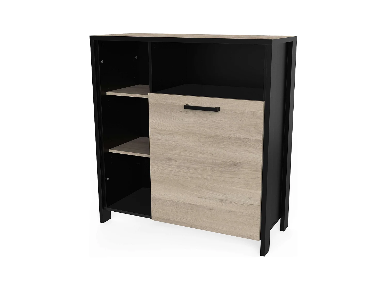 Mueble Microondas Industriale Cocina Roble Krokberg Negro 96x101 cm