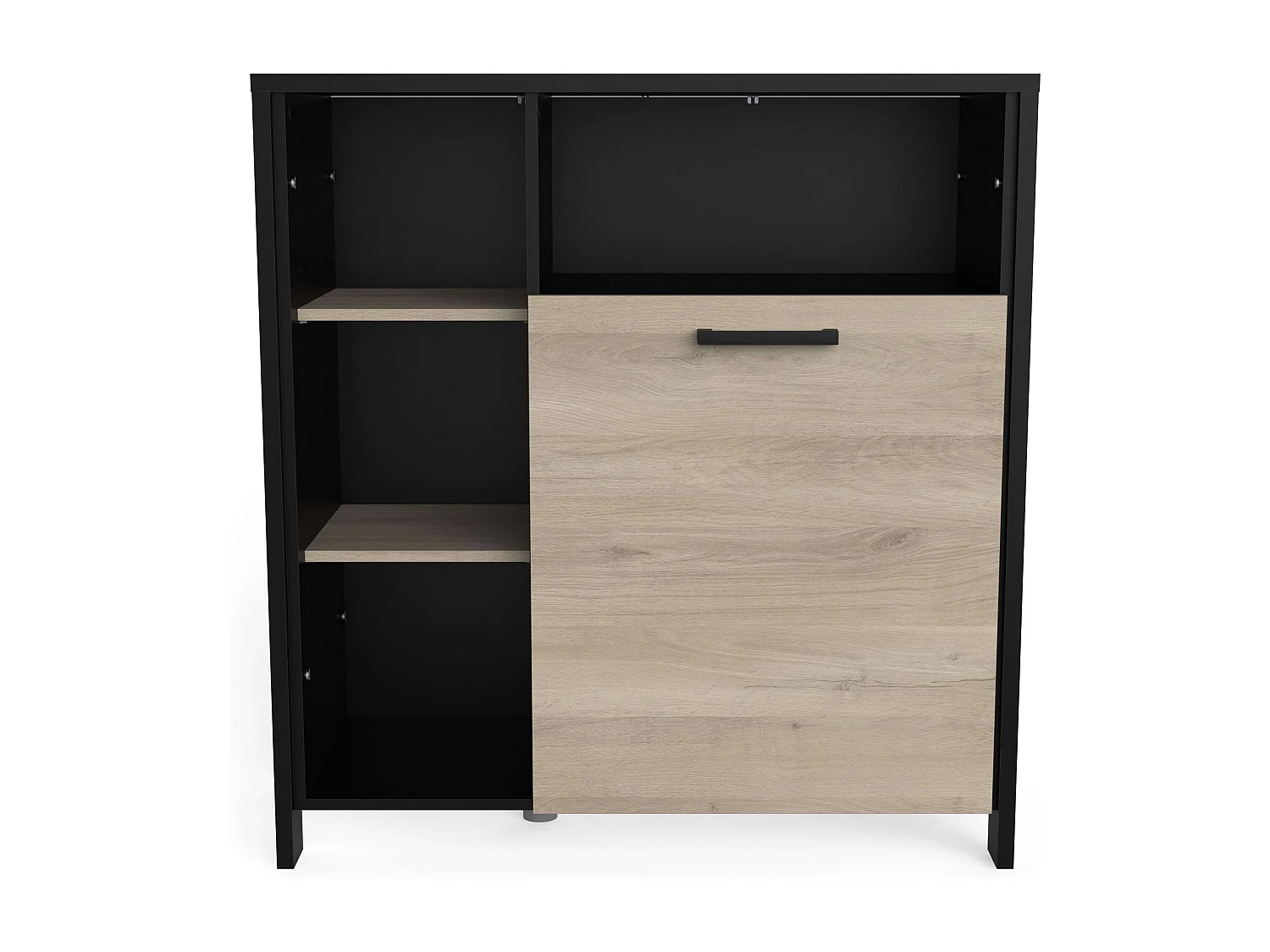 Mueble Microondas Industriale Cocina Roble Krokberg Negro 96x101 cm